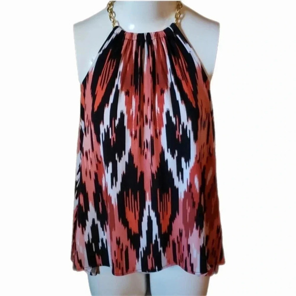 Michael Michael Kors Chain Strap Halter Tank Blouse - Picture 1 of 7